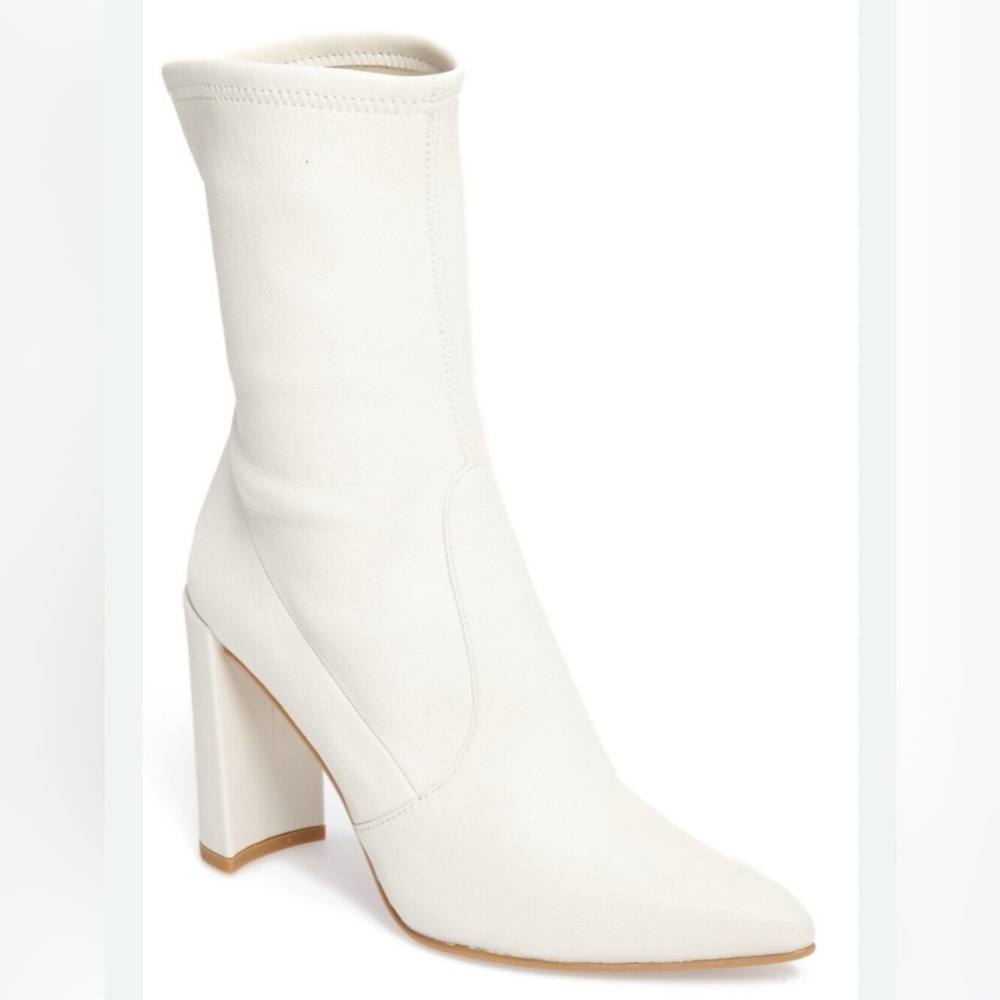 Stuart Weitzman White Clinger Boots Size 8